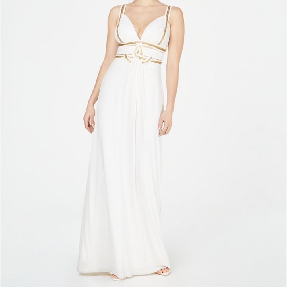 GUESS sleeveless MAXI dress with metallic detail and cut outs Sz 10 Women